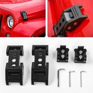 sturdy & classic: cherocar stainless steel hood lock catch kit for 2007-2018 jeep wrangler jk jku black logo