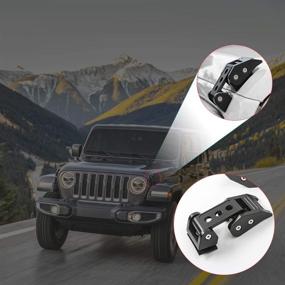 img 2 attached to Sturdy & Classic: CheroCar Stainless Steel Hood Lock Catch Kit for 2007-2018 Jeep Wrangler JK JKU Black