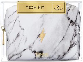 img 3 attached to 📱 Мраморный набор Marble Tech Kit от Pinch Provisions - Компактная сумка 4 "x 3" x 2 " с 8 необходимыми аксессуарами для техники, включая наушники, зарядный кабель, USB зарядное устройство и многое другое - идеальный подарок для мужчин и женщин.