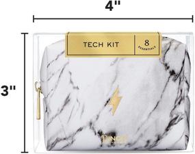 img 1 attached to 📱 Мраморный набор Marble Tech Kit от Pinch Provisions - Компактная сумка 4 "x 3" x 2 " с 8 необходимыми аксессуарами для техники, включая наушники, зарядный кабель, USB зарядное устройство и многое другое - идеальный подарок для мужчин и женщин.