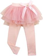 👗 kisbini bowknot footless leggings pantskirt for girls - clothing in leggings logo