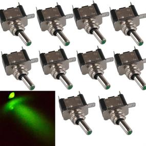 img 4 attached to 🚗 ESUPPORT 12V 20A AMP Green LED Light Rocker Toggle Switch SPST ON/Off Car Motor - Pack of 10