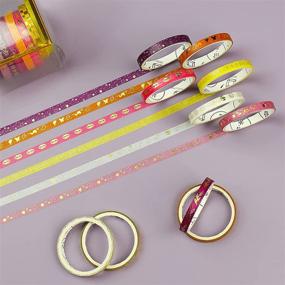img 2 attached to 🎀 Skinny Gold Foil Washi Tape - 20 Rolls of 5mm Thin Kawaii Japanese Washi Tape Set: Pretty Purple Decorative Tape for Bullet Journal, Gift Packaging, and DIY Crafts