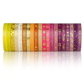 img 1 attached to 🎀 Skinny Gold Foil Washi Tape - 20 Rolls of 5mm Thin Kawaii Japanese Washi Tape Set: Pretty Purple Decorative Tape for Bullet Journal, Gift Packaging, and DIY Crafts