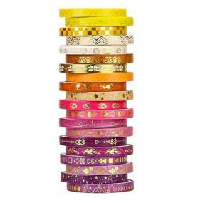 img 3 attached to 🎀 Skinny Gold Foil Washi Tape - 20 Rolls of 5mm Thin Kawaii Japanese Washi Tape Set: Pretty Purple Decorative Tape for Bullet Journal, Gift Packaging, and DIY Crafts