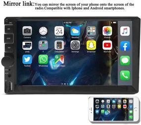 img 2 attached to 🚗 YODY 7-дюймовый сенсорный автомобильный радиоприемник под двойной дин с Bluetooth, громкой связью, зеркальной связью, FM-радио, MP3/MP5 плеером, поддержкой USB/SD/AUX, камерой заднего вида и беспроводным пультом дистанционного управления.