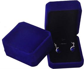 img 1 attached to 💙 iSuperb 2-Piece Blue Velvet Necklace Pendant Box Set for Jewelry - Elegant Gift Boxes - 3.1x1.6x2.8inch