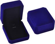 💙 isuperb 2-piece blue velvet necklace pendant box set for jewelry - elegant gift boxes - 3.1x1.6x2.8inch logo