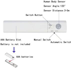 img 2 attached to 🔦 Flexible LED Strip with Dual Mode Motion Sensor - Amagle LED Night Light for Bedroom Cabinet, 4000K Nature White (2 Pack, 3.2FT/2)