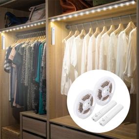 img 4 attached to 🔦 Flexible LED Strip with Dual Mode Motion Sensor - Amagle LED Night Light for Bedroom Cabinet, 4000K Nature White (2 Pack, 3.2FT/2)