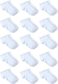 img 4 attached to 🧦 Cooraby 15-Pack Kids' Half Cushion Low Cut Athletic Ankle Socks for Boys and Girls - Comfortable and Durable Ankle Socks