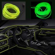 🚗 fluorescent green car interior led lights - abaldi el wire kit for car decoration (16ft/5m) with ambient lighting логотип