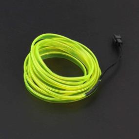 img 2 attached to 🚗 Fluorescent Green Car Interior LED Lights - ABALDI El Wire Kit for Car Decoration (16ft/5m) with Ambient Lighting