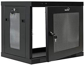 img 3 attached to NavePoint 9U Настенный шкаф-стойка для серверов с защищенными дверями и замком глубиной для переключателя, экономия места.