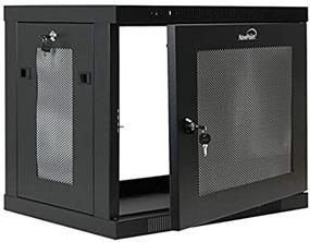 img 1 attached to NavePoint 9U Wall Mount Rack Enclosure Server Cabinet: Secure Switch-Depth Perforated Door Lock, Space-Saving Design