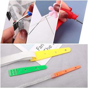 img 1 attached to 🧵 17-Piece Set for Drawstring Threader Tools, including 2 Plastic Drawstring Threaders, 2 Sewing Loop Turner Hooks, 2 Metal Drawstring Threaders, 2 Metal Tweezers, Scissors, Seam Ripper, 3 Flat Threaders, and 4 Needle Threaders