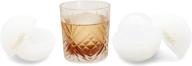 🥃 sphere ice molds - premium silicone ice ball mold for whisky, cocktails, wine & more. set of 2 elegant black or white ice sphere maker. create 2.5 inch ice balls with ease. (white) logo