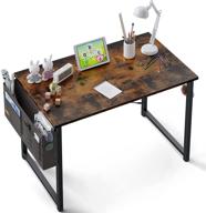 odk computer writing desk 31 inch: sturdy home office table with storage bag and headphone hook - vintage charm logo