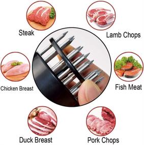 img 3 attached to 🍖 2-Piece Ultra Sharp Stainless Steel Meat Tenderizer Tool Set - Optimize Flavor for Beef, Pork, Steak, Chicken, Fish - Ideal for Kitchen Cooking, BBQ, Marinades