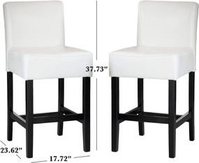 img 2 attached to GDFStudio Christopher Knight Home Lopez 🪑 Ivory Bonded Leather Counter Stools, Set of 2