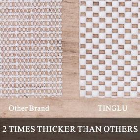 img 2 attached to 🏡 TINGLU Extra Thick Non-Slip Rug Pad 2 x 3 Ft - Keep Your Rugs Secure on Hard Floors!