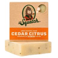 dr. squatch men's cedar citrus soap – all-natural exfoliating bar with cedarwood, rosemary, orange organic oils – handmade in usa logo