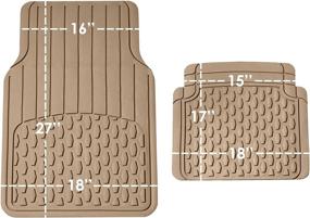 img 3 attached to FH Group F11308BEIGE Beige All Weather Floor Mat (Full Set Trimmable Custom Fit)