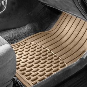 img 1 attached to FH Group F11308BEIGE Beige All Weather Floor Mat (Full Set Trimmable Custom Fit)