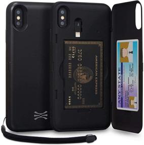 img 4 attached to 📱 TORU CX PRO iPhone Xs Max Wallet Case: Dual Layer Protection with Hidden Card Holder, ID Slot, Mirror & Lightning Adapter - Matte Black