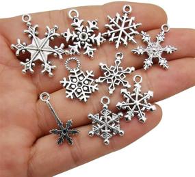 img 2 attached to Snowflake Charm-100g Antique Silver Christmas Snowflake Charms - Crafters' Delight!