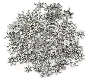 img 1 attached to Snowflake Charm-100g Antique Silver Christmas Snowflake Charms - Crafters' Delight!