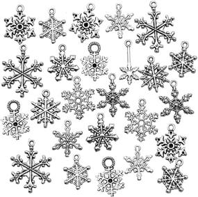 img 4 attached to Snowflake Charm-100g Antique Silver Christmas Snowflake Charms - Crafters' Delight!