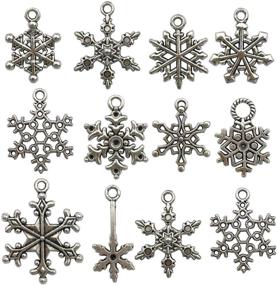 img 3 attached to Snowflake Charm-100g Antique Silver Christmas Snowflake Charms - Crafters' Delight!