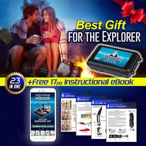 img 2 attached to 🔥 Ultimate Survival Kit 23 in 1: Outdoor Military Gear for Camping, Hiking, and Adventure - Perfect Birthday Gift for Men, Husband - With Flashlight, Tactical Pen, Emergency First Aid Blanket, Paracord Bracelet