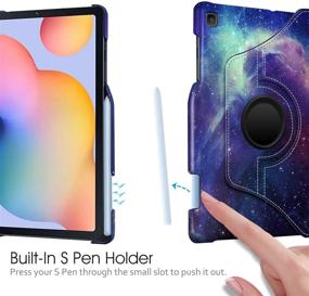 img 2 attached to 📱 Fintie Rotating Case for Samsung Galaxy Tab S6 Lite 10.4'' 2020 Model SM-P610 SM-P615 - Built-in S Pen Holder, 360 Degree Swivel Stand Cover, Auto Sleep/Wake, Galaxy