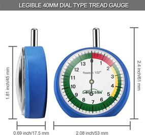 img 2 attached to 🔍 Измеритель глубины протектора шин GODESON для мотоцикла, автомобиля, грузовика и автобуса - профессиональный набор с циферблатом для легкого чтения в 32-х долях.