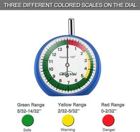 img 1 attached to 🔍 Измеритель глубины протектора шин GODESON для мотоцикла, автомобиля, грузовика и автобуса - профессиональный набор с циферблатом для легкого чтения в 32-х долях.