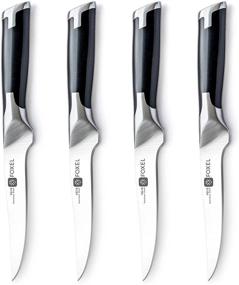 img 4 attached to 🔪 Foxel VG10 Steak Knives Knife Set - Non Serrated Straight Edge Blade, Razor Sharp - Premium Steel - Gift Box Set - Hand Wash Only - 4, 8, or 12 Piece Collection