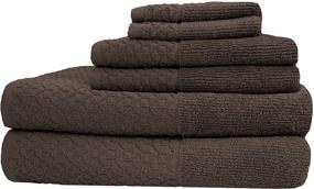 img 2 attached to 6 Piece Luxury Bath Towels Set - Classic Turkish Towels for Bathroom - 100% Cotton, Softly Textured and Highly Absorbent Bath, Hand, and Washcloths Towels (2 Each) in Rich Chocolate Brown