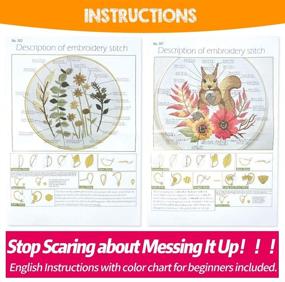 img 2 attached to 🧵 2 Pack Cross Stitch Craft Kits for Beginners: Embroidery Fabric, Patterns & Hoops Included for Adults