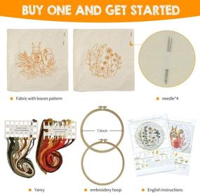 img 3 attached to 🧵 2 Pack Cross Stitch Craft Kits for Beginners: Embroidery Fabric, Patterns & Hoops Included for Adults