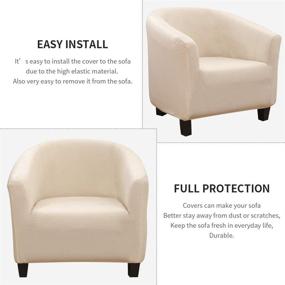 img 2 attached to 🪑 Stretchable Jacquard Tub Chair Slipcover – Premium Spandex Club Chair Cover for Ultimate Sofa Protection