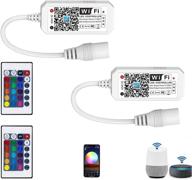 🔮 smart led wifi controller, enhanced wireless 24 keys rf remote control for grb bgr rgb led strip lights, compatible with alexa, google assistant, and ifttt with free magic home app (2 pack) логотип