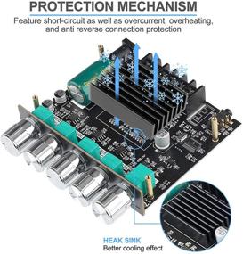 img 3 attached to 🔊 Bluetooth Усилительная плата 2.1 - 2X50W+100W - Модуль усилителя звуковой мощности на 12-24 В с басами и регулировкой высоких частот - Идеально подходит для акустических систем для дома в магазине - Включая антенну