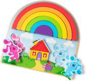 🌈 melissa and doug blue's clues and you! wooden rainbow stacking puzzle - 9 piece set logo
