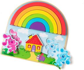 img 4 attached to 🌈 Melissa and Doug Blue's Clues and You! Wooden Rainbow Stacking Puzzle - 9 Piece Set