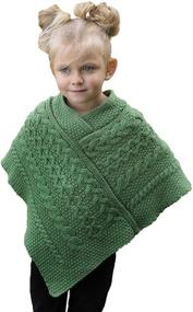 img 4 attached to 🧥 Aran Crafts Merino Wool Poncho SH4563 - Green M Boys' Sweater Clothing