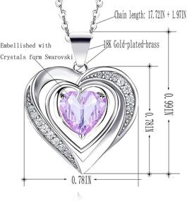 img 2 attached to 💎 Hantaostyle Crystal Love Heart Pendant Necklaces for Women - Mother's Day Birthstone Jewelry Gifts for Girls - Party, Birthday, and Anniversary Accessories