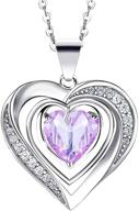 💎 hantaostyle crystal love heart pendant necklaces for women - mother's day birthstone jewelry gifts for girls - party, birthday, and anniversary accessories logo