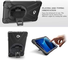 img 1 attached to 📱 ZenRich Shockproof Case with Stand/Hand Strap/Shoulder Belt for Samsung Galaxy Tab A 10.1 inch 2016 (SM-P580/P585) - Black